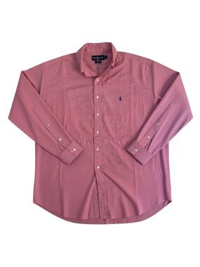Polo by Ralph Lauren Pink Long-Sleeve Oxford Check Shirt